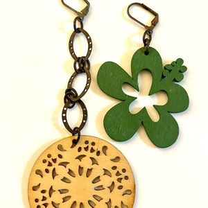 Mismatched Eclectic Light wood earrings